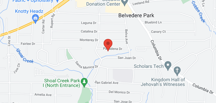map of 2995 Pasadena Drive